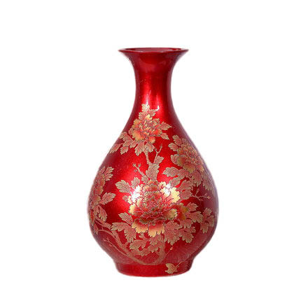 Trendy red crystal glaze ceramic jar for flowers Jahrriesnge porcelain of crystal glaze vase cna0958