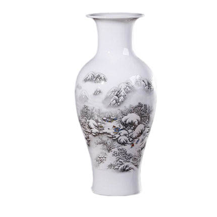 Small fishtail shape snow scene chinese ceramic vase Jahrriesnge porcelain of vase cna0967