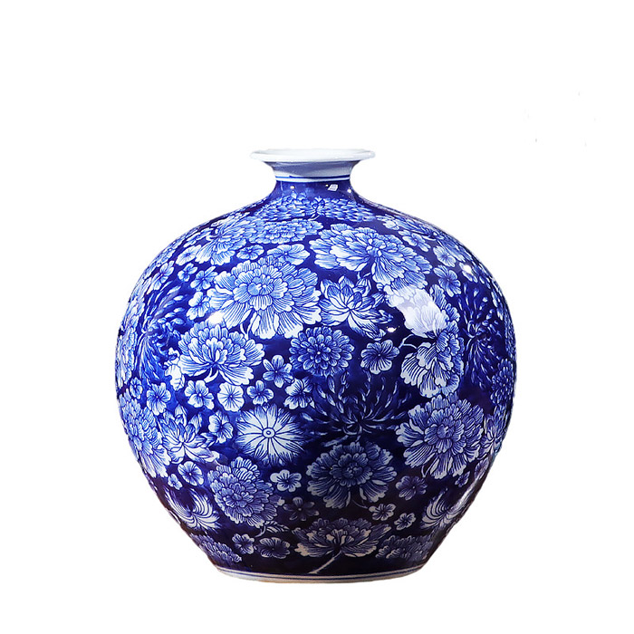 Pomegranate shape bright blue and white ceramic antique vases Jahrriesnge porcelain of vase cna0975