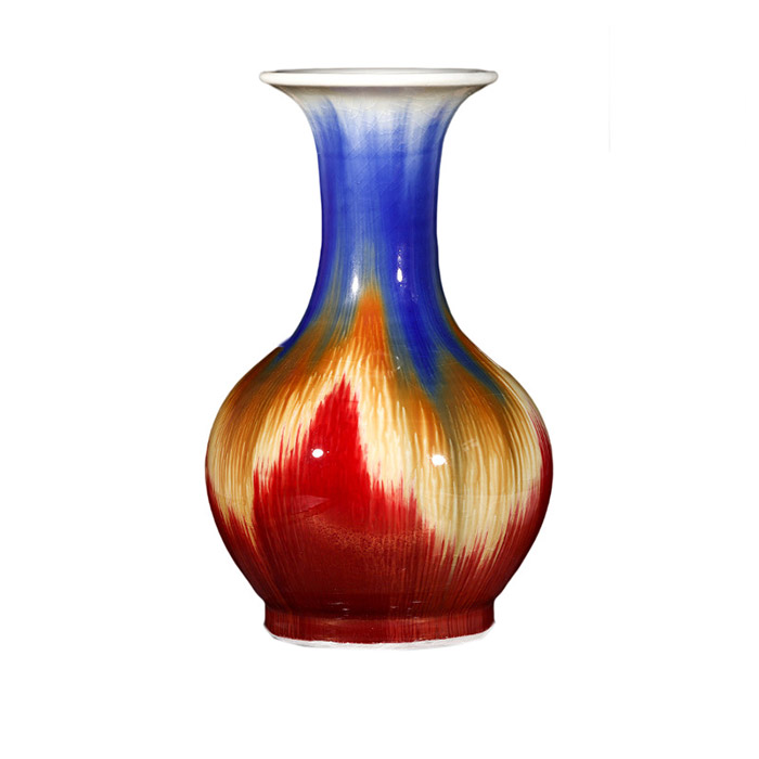 Vintage kiln with cracked glaze ceramic vases and ornaments Jahrriesnge porcelain of peach vase cna0991