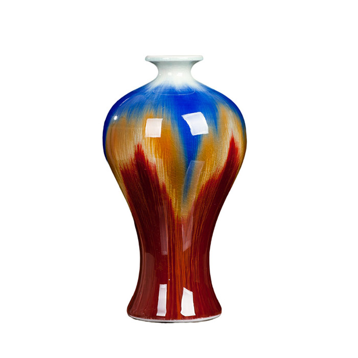 Vintage mermaid shape kiln with cracked glaze ceramic vase ornament Jahrriesnge porcelain of vase cna0992