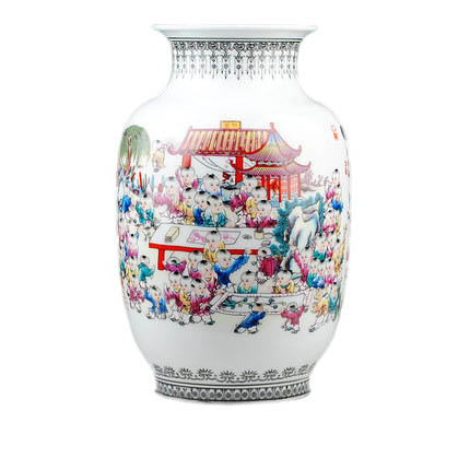 Antique children figure ceramic vases and ornaments made in china Jahrriesnge porcelain of one hundred children vase cna0998