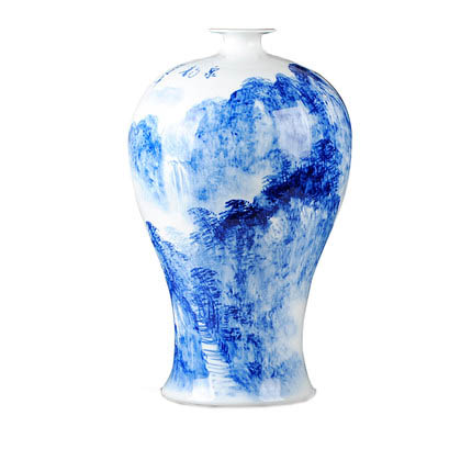 Designer hand painted landscape painting ceramic vases and ornaments Jahrriesnge porcelain of landscape painting vase cna1001