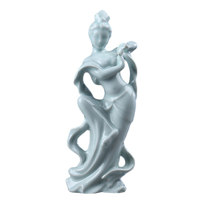 Handmade Dunhuang frescoes flying lady ceramic figure for living room Jahrriesnge porcelain of cna1064