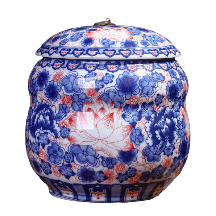 Moisture and insect proof healthy odd shape storage ceramic jar w lid Jahrriesnge porcelain of vase set 3 pcs cna1082
