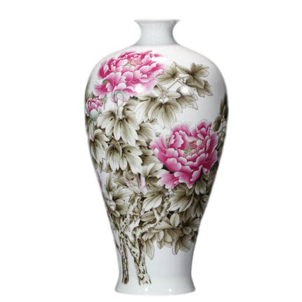 Living room large peony drawing ceramic floor flower vases decorations Jahrriesnge porcelain of flowers vase cna1095