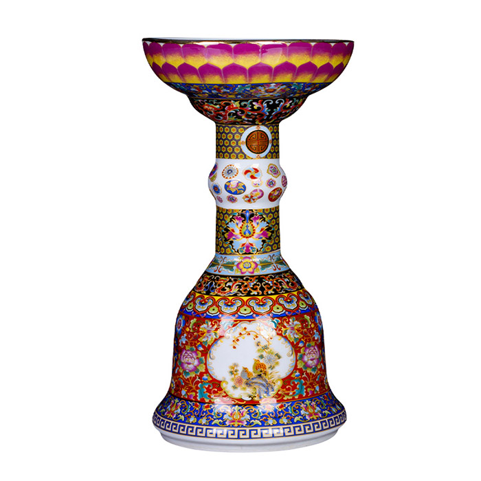 Qing dynasty Yong Zheng enamel lotus ceramics vase for living room Jahrriesnge porcelain of big vase in ground cna1144