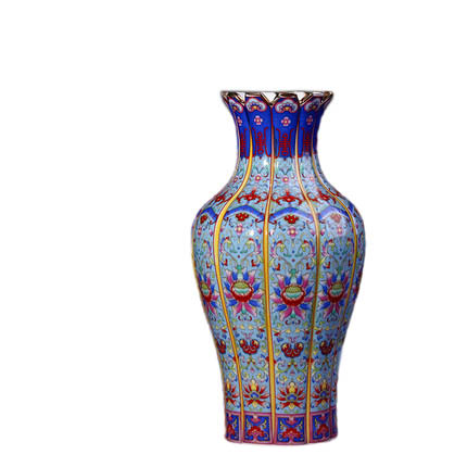 Antique multilateral enamel porcelain flower vase for bedroom china Jahrriesnge porcelain of enamel Multilateral vase cna1203