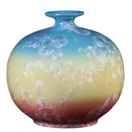 Blue yellow and red crystal glazed ceramic flower vases and ornaments Jahrriesnge porcelain of crystal glaze vase cna1218