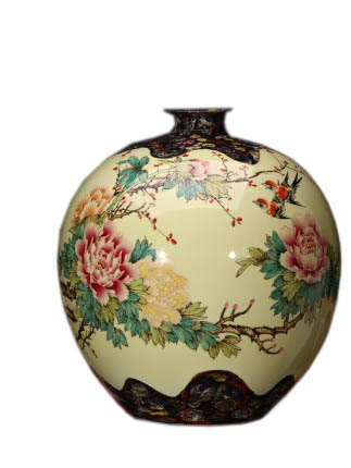 Designer hand painted pastel ceramic vases with birds and flowers Jahrriesnge porcelain of flowers vase cna1220
