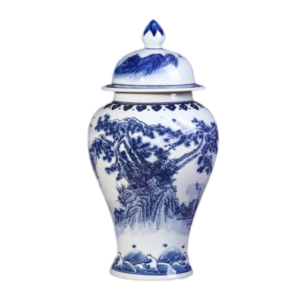 Hand painted landscape blue and white ceramic vase home accessories Jahrriesnge porcelain of landscape painting vase cna1227