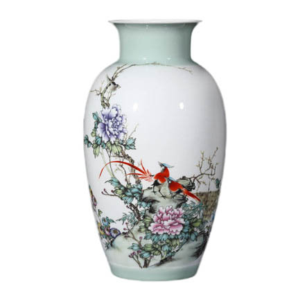 Designer pastel ceramic vases and ornaments with birds and flowers Jahrriesnge porcelain of colorful vase cna1274