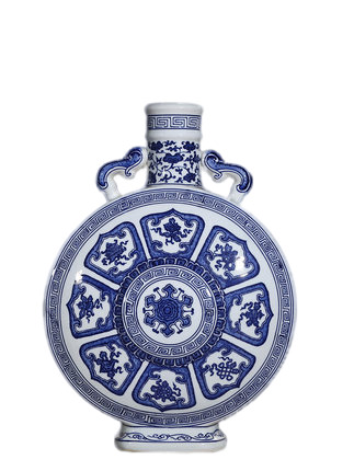 Vintage qing dynasty qian long blue and white ceramics moon vase Jahrriesnge porcelain of vase cna1294