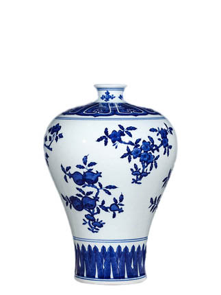 Vintage qing dynasty qian long blue and white ceramic flowers vase Jahrriesnge porcelain of gourd vase cna1295