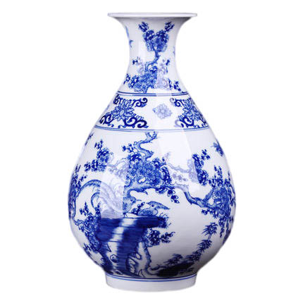 Hand painted blue and white vases with birds and flowers living room Jahrriesnge porcelain of blue and white vase cna1331