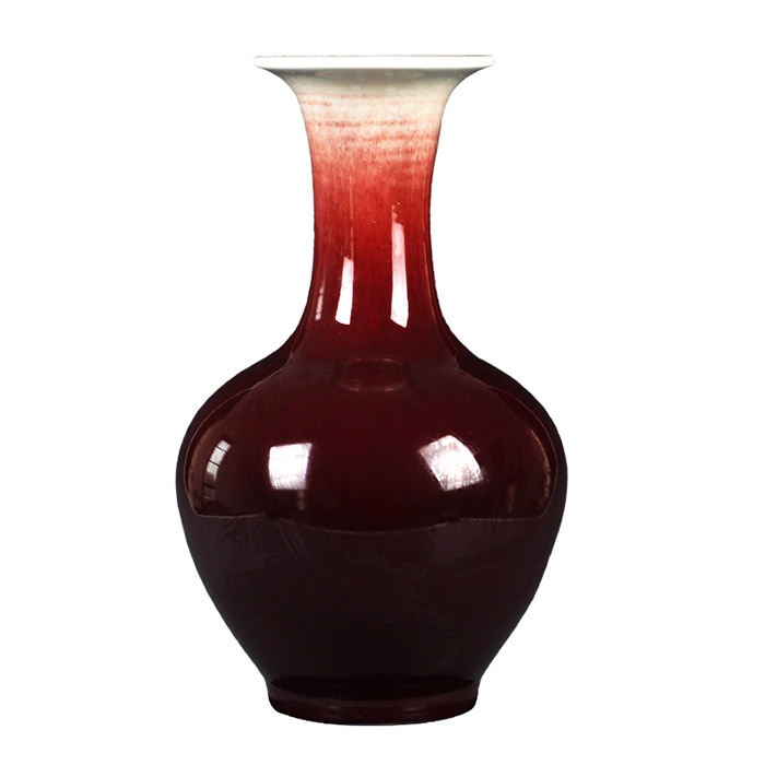 Hand painted burgendy red chinese design ceramic flower vase ornaments Jahrriesnge porcelain of cna1361