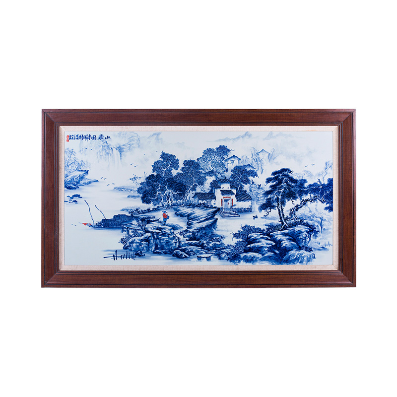 Hand painted blue and white porcelain plate painting dining room home Jahrriesnge porcelain painting of cna1532
