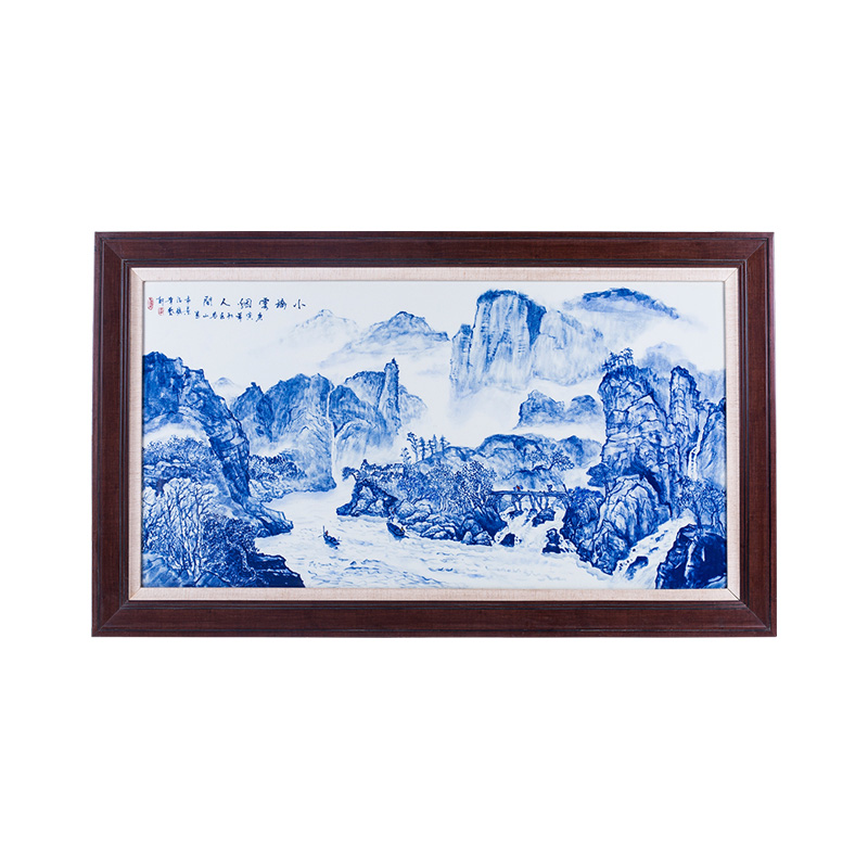 Jingdezhen hand painted blue and white porcelain plate painting villa Jahrriesnge porcelain painting of cna1533