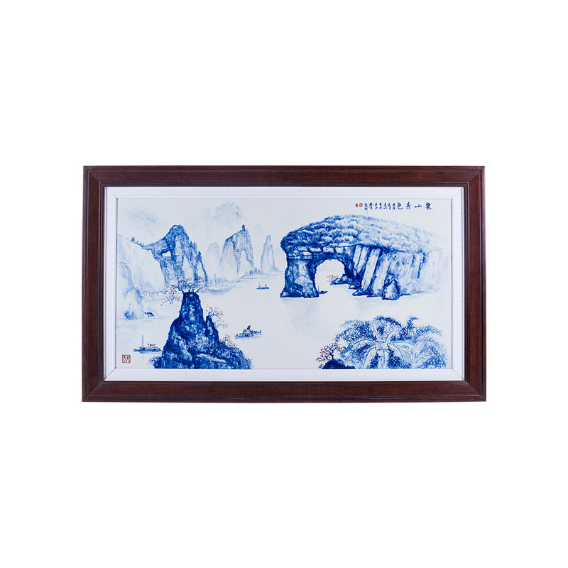 Landscape ceramic hanging painting plate living room sofa background Jahrriesnge porcelain painting of cna1534