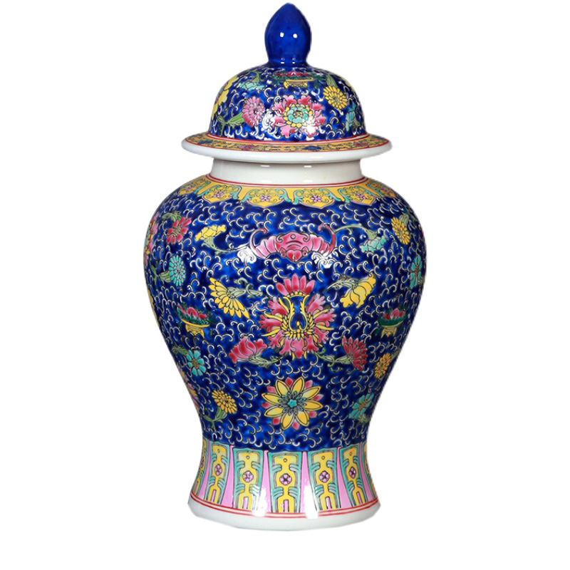 Jingdezhen vintage ceramics jar vase with lid living room decoration Jahrriesnge porcelain of cna1669