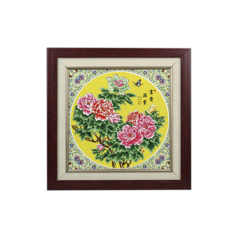 Jingdezhen yellow pastel birds butterflies porcelain plate painting Jahrriesnge porcelain painting of cna1738