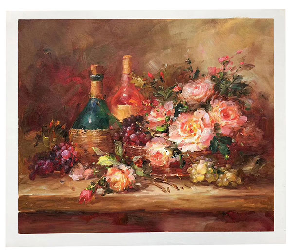 Jahrriesnge Still Life of fruit-flower-and-bottle-lpg0810