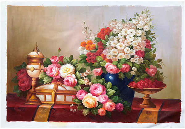 Jahrriesnge Still Life of flower-fruit-bottle-cup-lpg0835