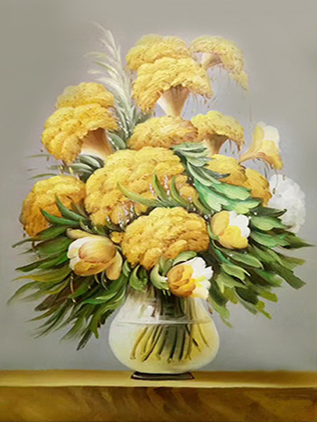 Jahrriesnge Still Life of yellow-cockscomb-flower-lpg0887