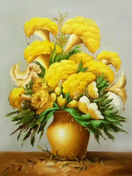 Jahrriesnge Still Life of yellow-cockscomb-flower-lpg0888